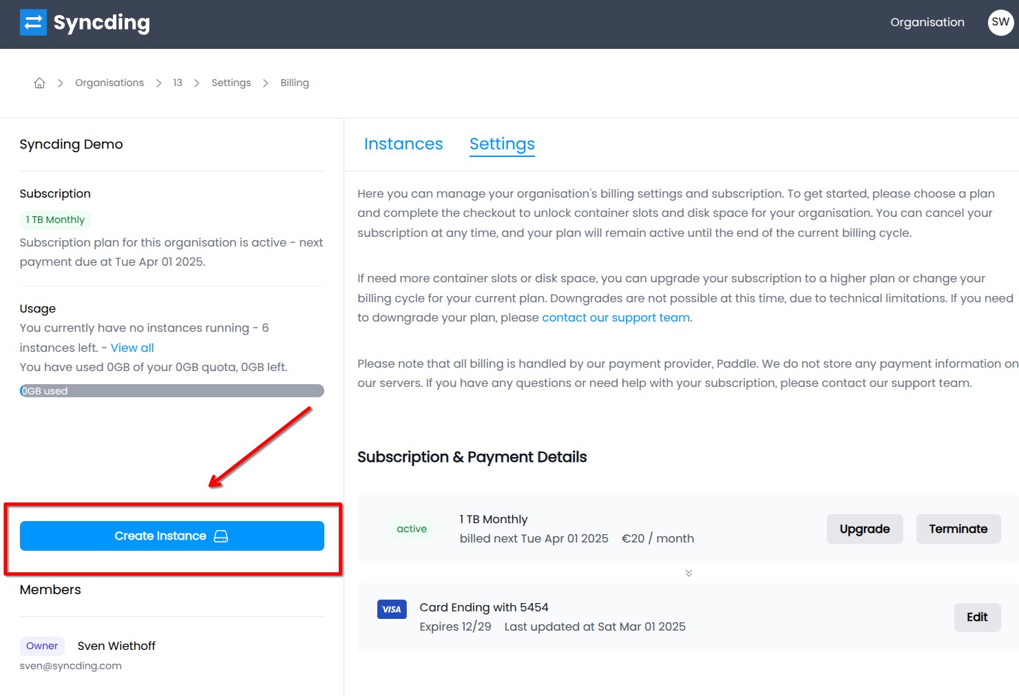 Create instance1
